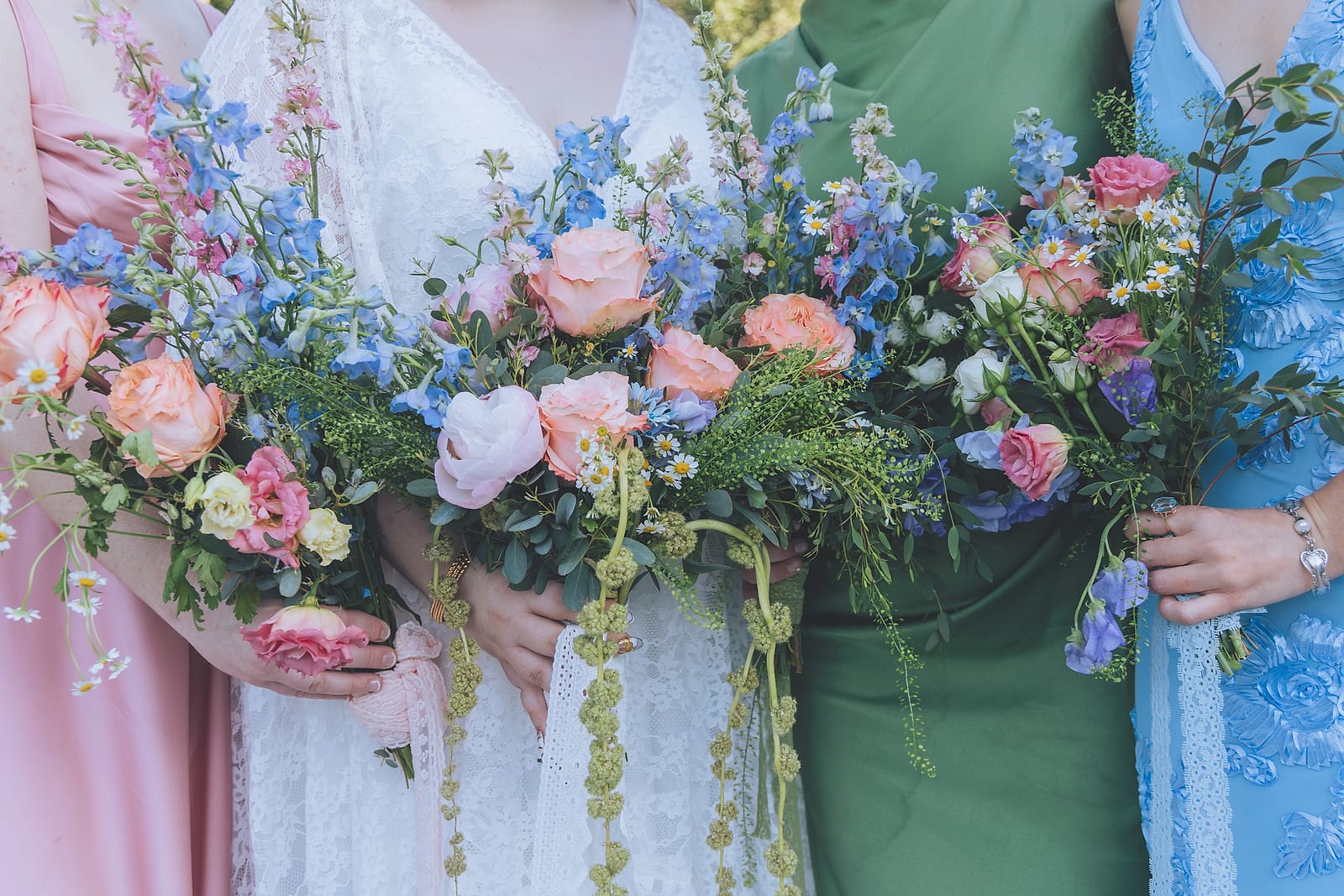 Guests gathered for an outdoor wedding ceremony