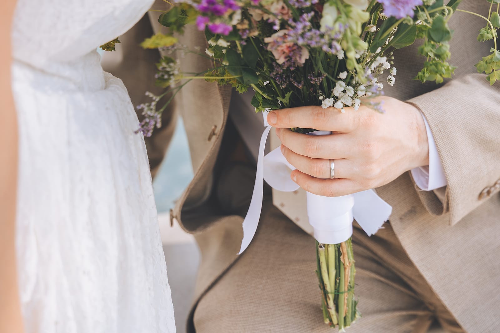 A candid wedding-day photograph