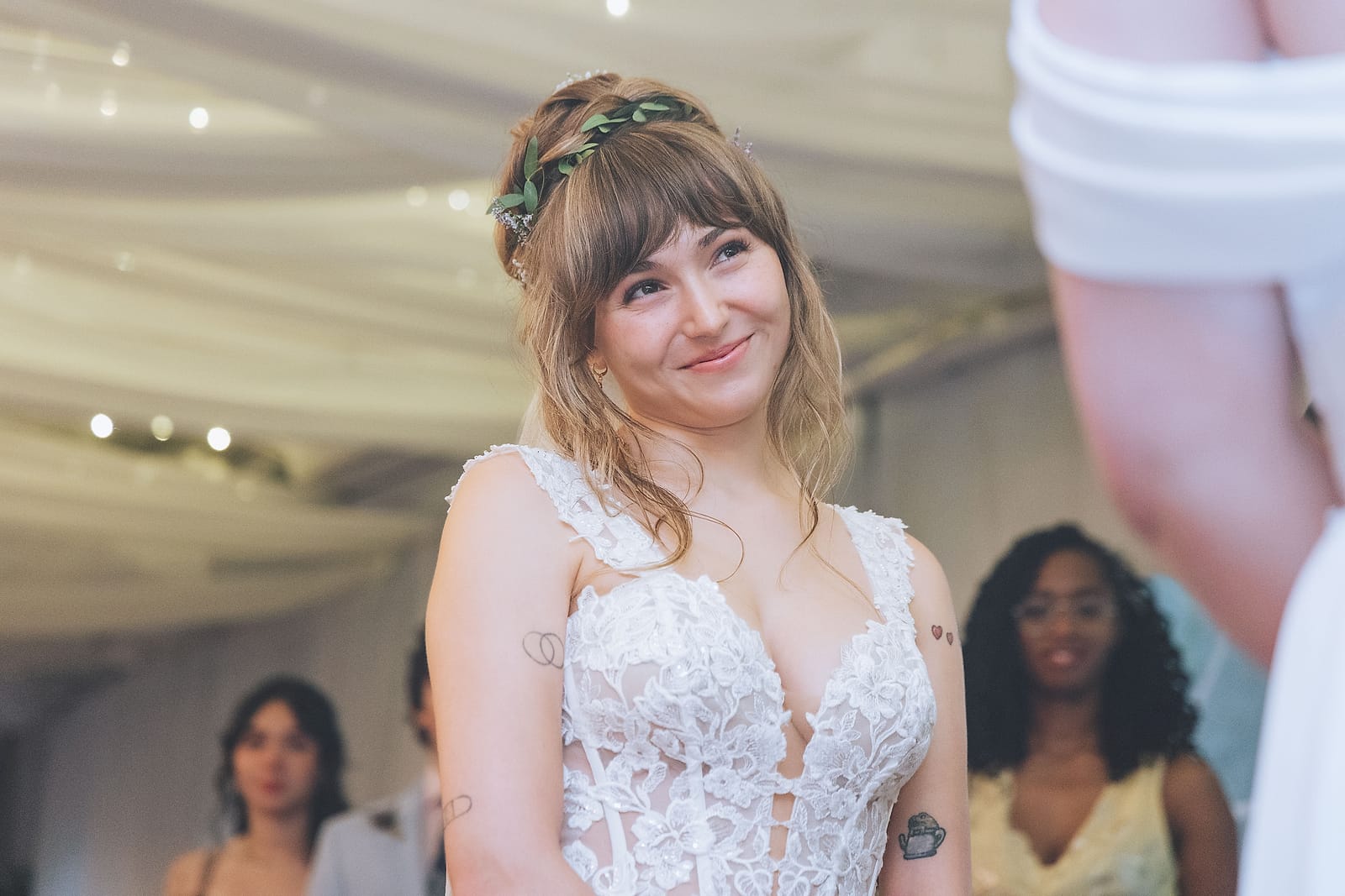 A candid wedding-day photograph